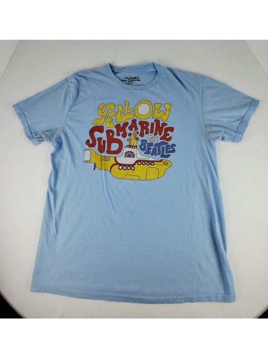 The Beatles Other - The Beatles Yellow Submarine Graphic T-Shirt Blue Medium Retro Band Tee